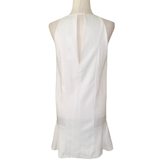 NWT Parker Ivory Cream Crosby Keyhole Cutout Ruffle Shift Tunic Mini Dress - M - Picture 6 of 15